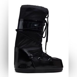 MOON BOOT Icon Glance Satin Black size 39/41 Women’s US 8, 9
